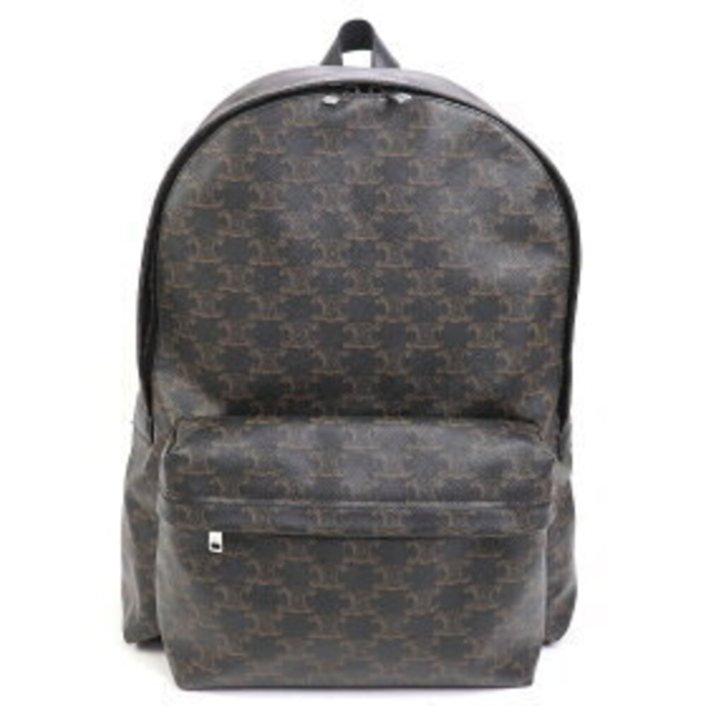 Celine Triomphe canvas calfskin backpack black coated leather - Picture 2 of 7